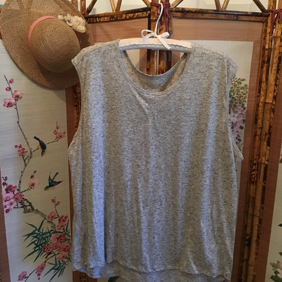 Brisas Tops - Brisas Sea of Love wicking gray muscle shirt